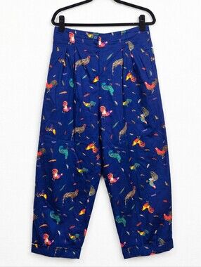 Vintage 90s Alexander Campbell Rooster Pants 14 Cottagecore Grandmacore Cotton